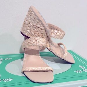 STEVEN Women's Braided Wedge Cream Sandals 👡 size 7.5